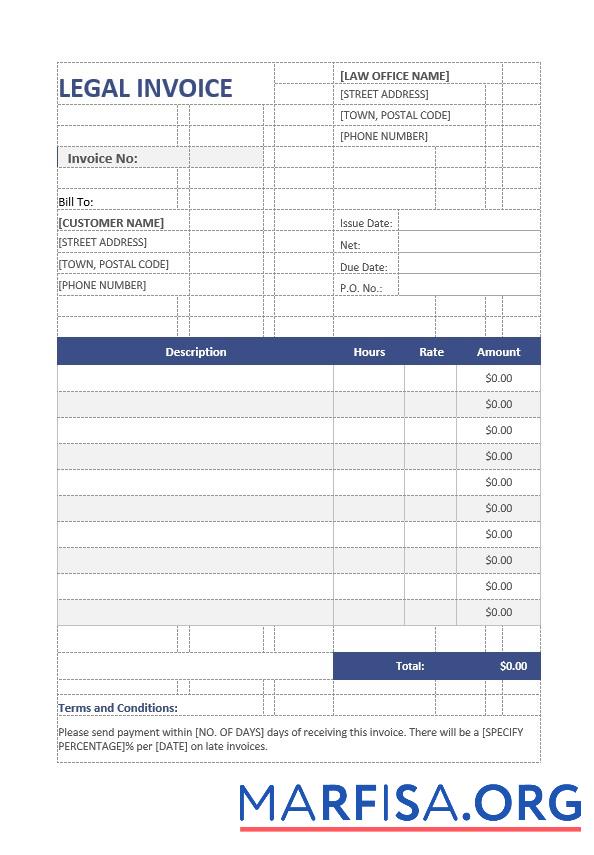 Realistic Legal Invoice real example